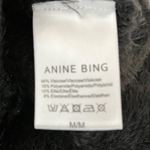 ANINE BING Open Back Fuzzy Knit Sweater Black - Picture 6 of 7
